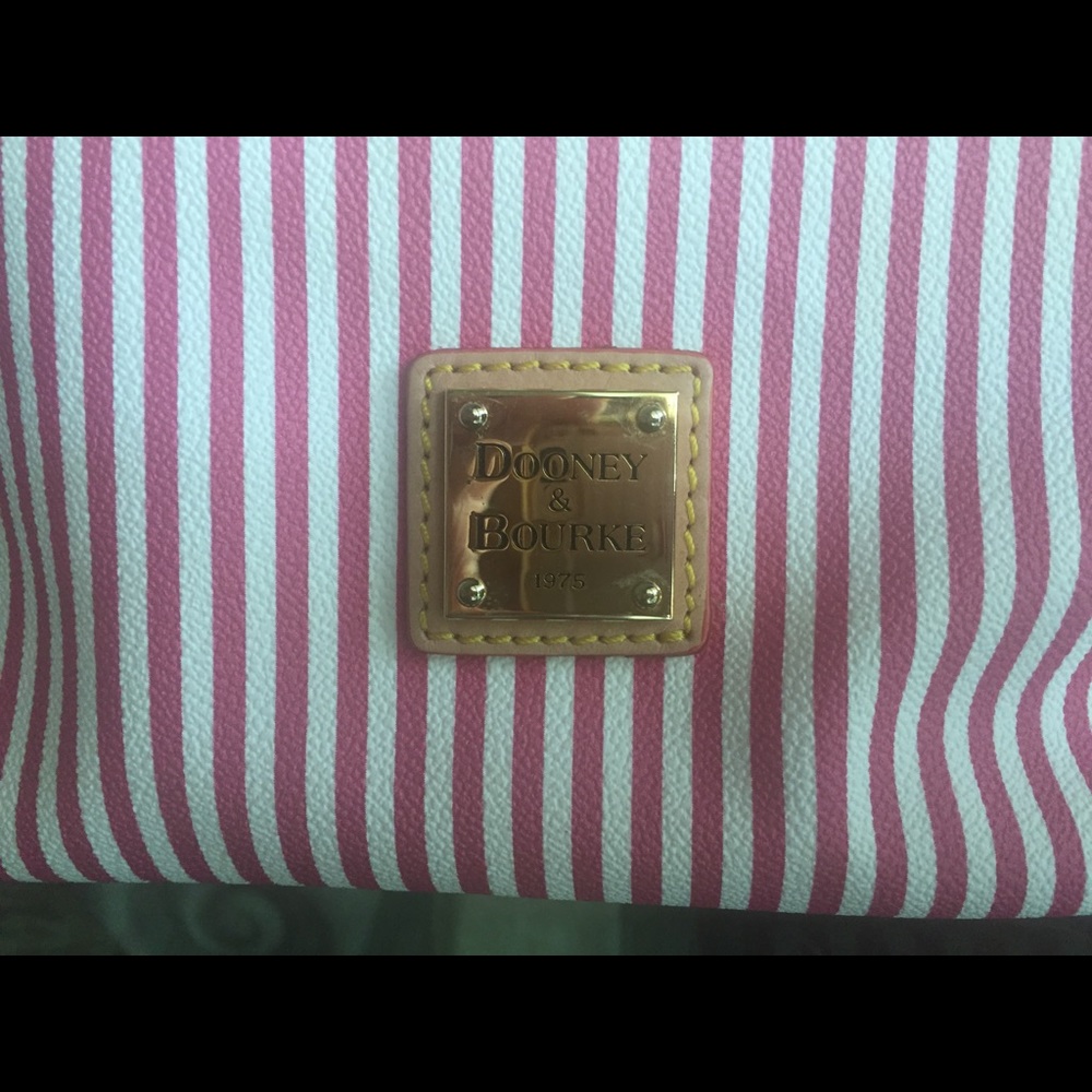 Dooney & Bourke red and white striped tote - Picture 2 of 8